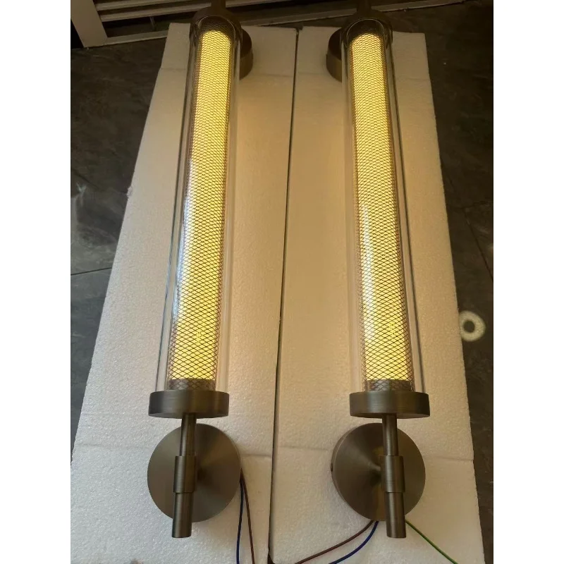

American retro wall lamp designer creative restaurant bar coffee shop corridor decoration long strip ceiling light