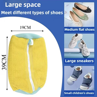 Fluffy Fiber 360° Surround Cleaning Shoe Washing Bag - Reusable Durable Machine-Washable Laundry Bag with Zipper Closure(1pc)