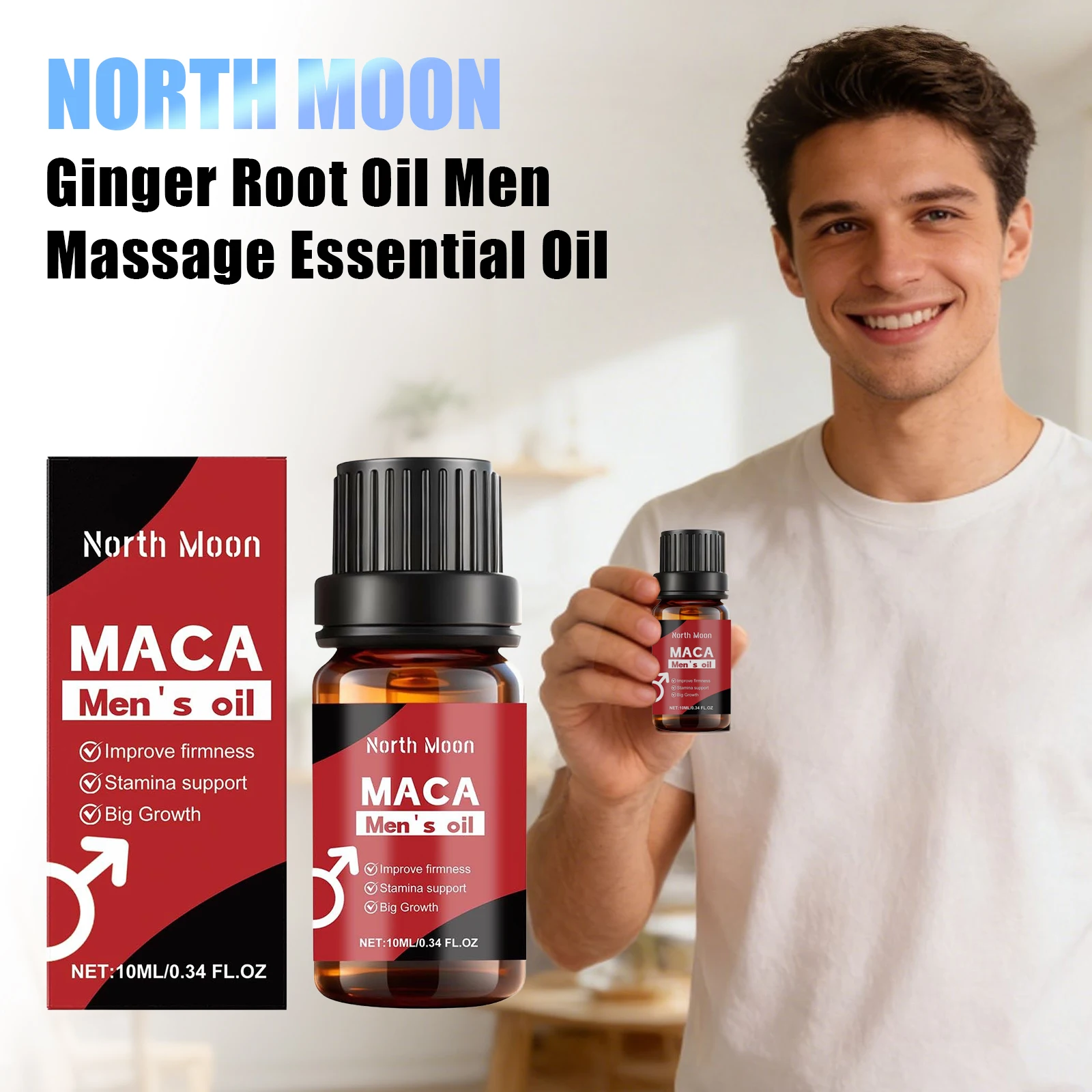 North Moon Ginger Root Oil Men Body Massage Essential Oil Efficiently Absorb Keep Hydrating Gentle Nourish Private Area Care Oil