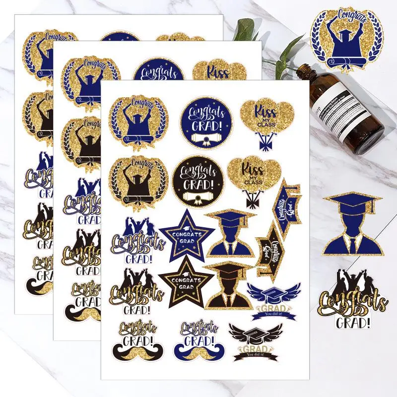 

Простой круглый стикер без сухого клея, золотой шок, школьный сезон, детский прозрачный трансграничный 2024.