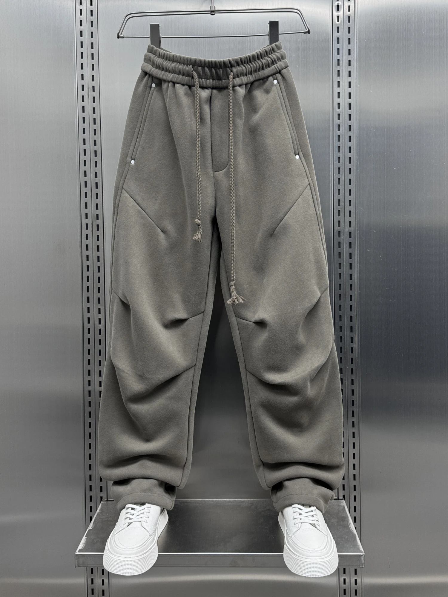 

Youth Casual Straight Leg Pants Elastic Waist Sports Sweatpants Men's Trendy All-Match Autumn Winter Long Trousers