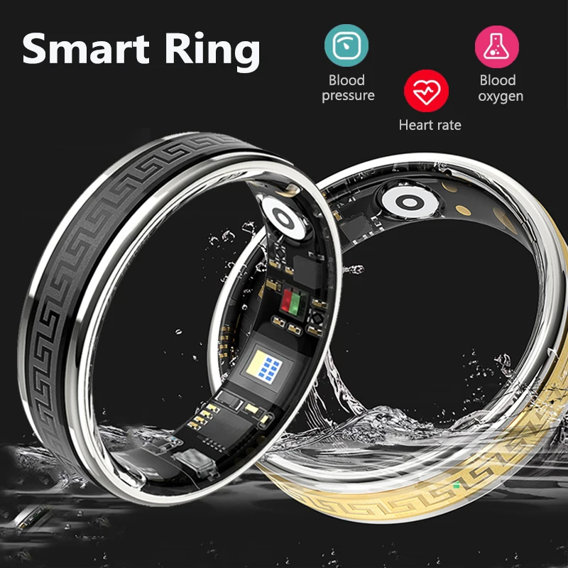 

Smart Ring Health Monitor Multi Sport Mode Blood Pressure Heart Rate Sleep Monitor 360° Free Rotation Waterproof Women Men Ring