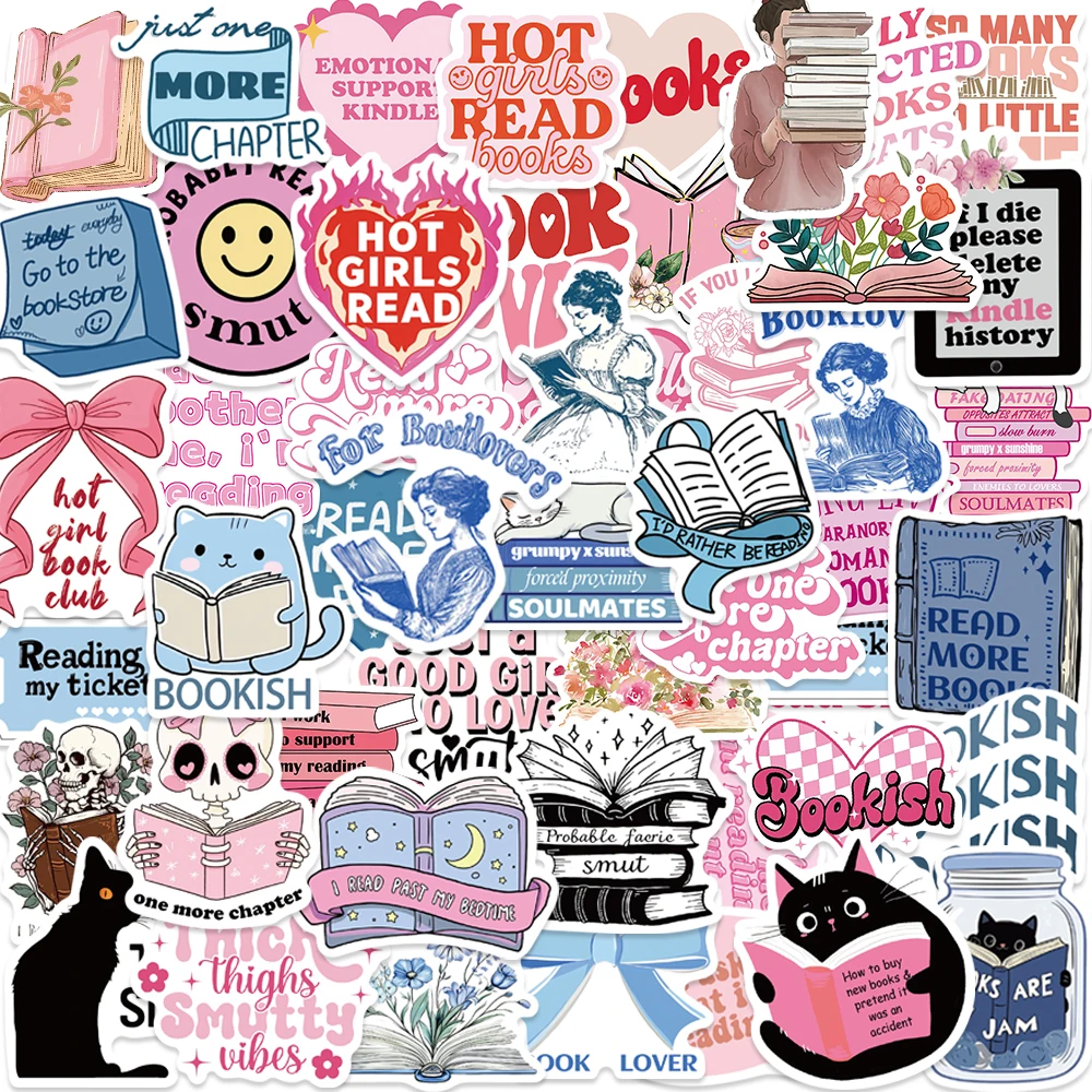 150 Uds. Pegatinas de vinilo Bookish Smut, calcomanías de grafiti reutilizables para portátiles, botellas de agua, patinetas, perfecto para amantes de la artesanía de arte