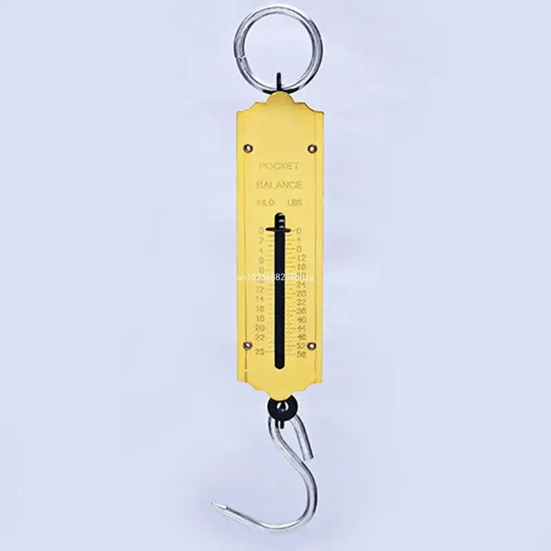 Fishing Scale with Marking Scale Hanging Hook Scale Portable Mechanical Luggage Scale 12/50kg for Household Yellow Dropship