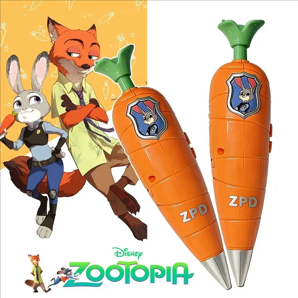 Produtos Periféricos Zootopia 2: Caneta Gravadora Cenoura |   Caneta Gary Snake |   Suporte para Caneta Neutra 2 em 1 com Gravação de 60 Segundos - Material de Escritório