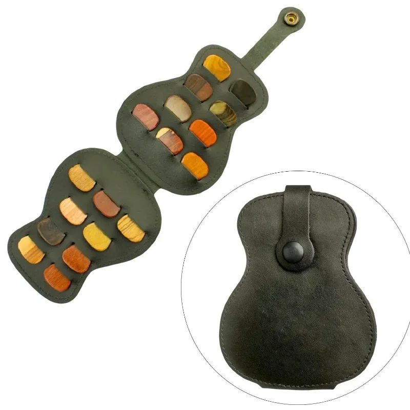 Vintage PU Leather Guitar Paddle Storage Bag - Large capacity, versatile, perfect for Yukrili and other instruments 1PC