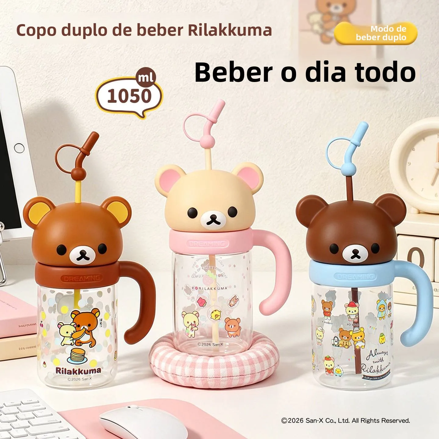 tongtong-bear-large-capacity-glass-straw-water-cup-high-aesthetic-value-cartoon-resistant-to-cold-and-heat-fun-drinking-cup
