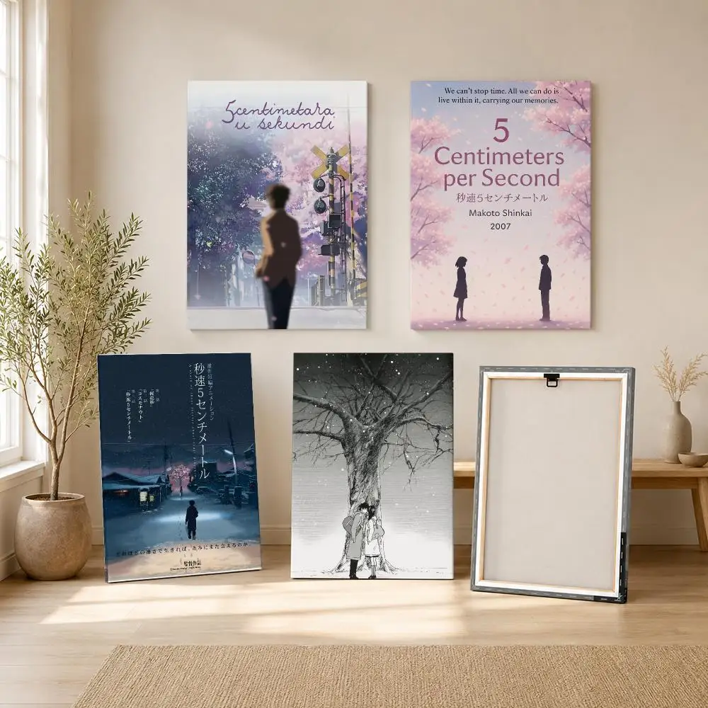 5 C-Centimeters Per Second Painting Calligraphy Wood Framed Canvas Poster HD Wall Art For Bedroom Hallway Bar Office Home Decor