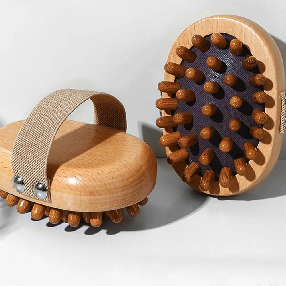 Soothing Wooden Essential Oil Spa Air Cushion Massage Hair Comb Scalp Massage Brush Body Massager Body Anti Cellulite Brush