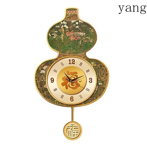 CX new Chinese gourd living room swinging wall clock TV background wall clock Fu character