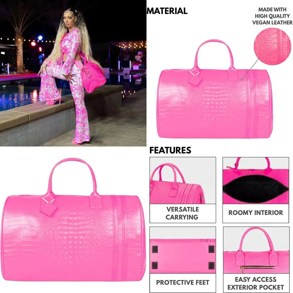 

Спортивная сумка из веганской кожи — ручная кладь, одобренная TSA, золотая фурнитура, идеально подходит для путешествий выходных, спортзала или ночью