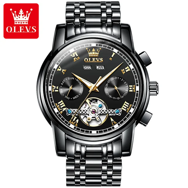 100 % Original OLEVS automatische mechanische Paar-Armbanduhren für Damen und Herren, wasserdichte Uhren, Uhrenset für Sie oder Ihn 5