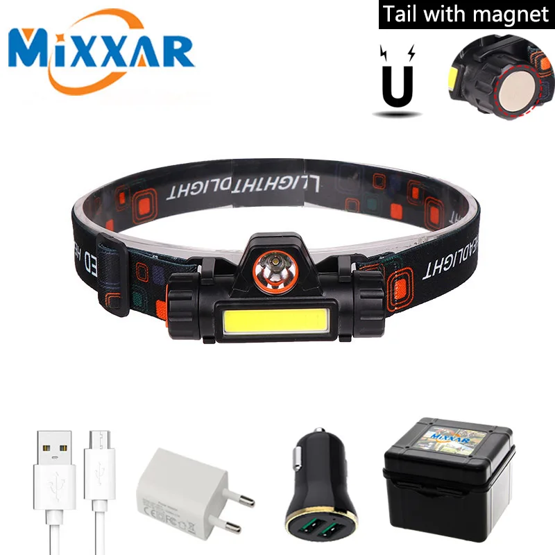 ZK30 Portable headlamp LED Powerful Head Flashlight Rechargeable Built-in Battery Camping/Flashlight Torch Waterprof Lamp Light