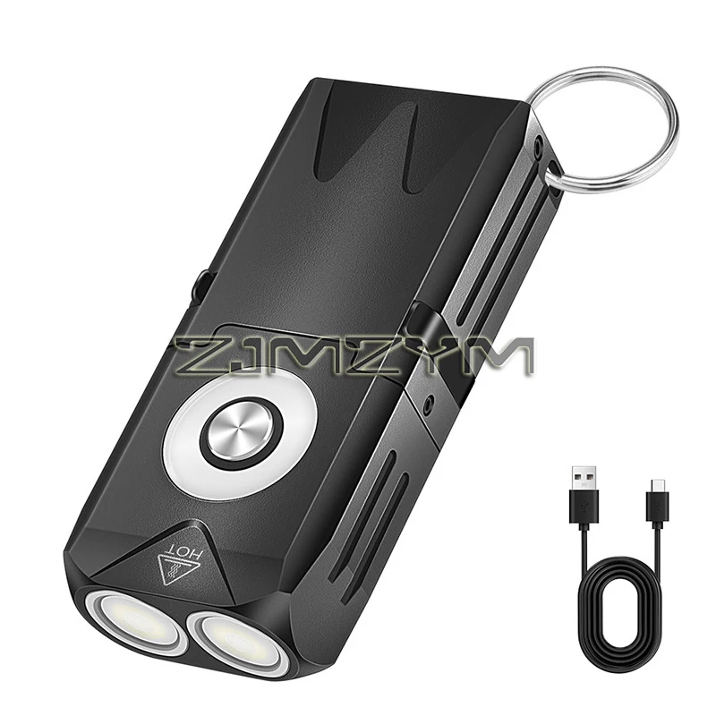 Strong Light Keychain Flashlight USB Rechargeable Mini EDC Lamp Portable Multi Color Light Source Pocket Torch With Pen Clip