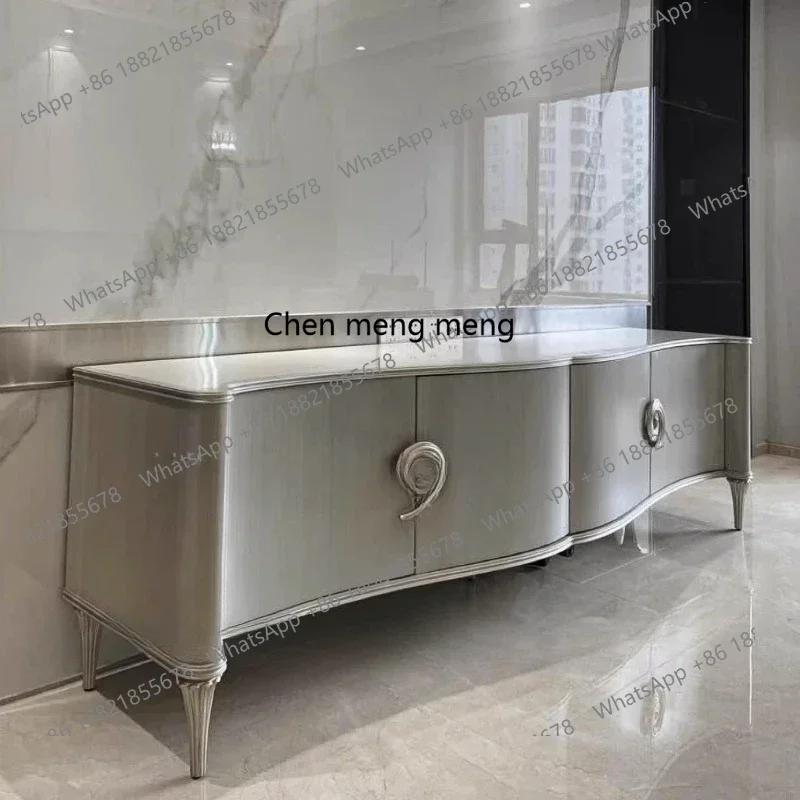 

N178 G Cara light luxury French solid wood engraving curve TV cabinet color matching cabinet