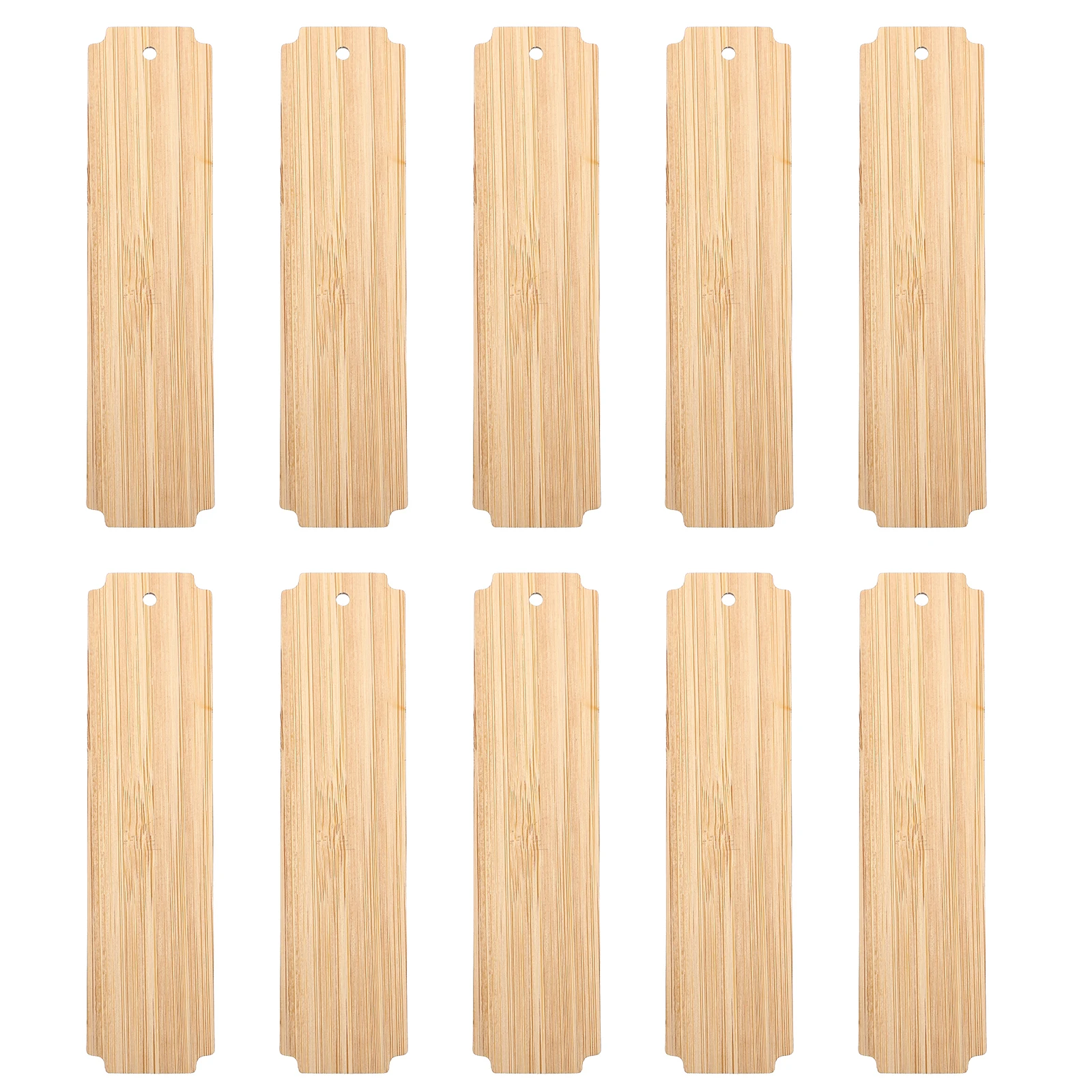 10pcs Wood Blank Retro Blank Bookmarks Tags Label Unfinished Wood Painting Board Material Craft Retro Bookmarks Label Diy