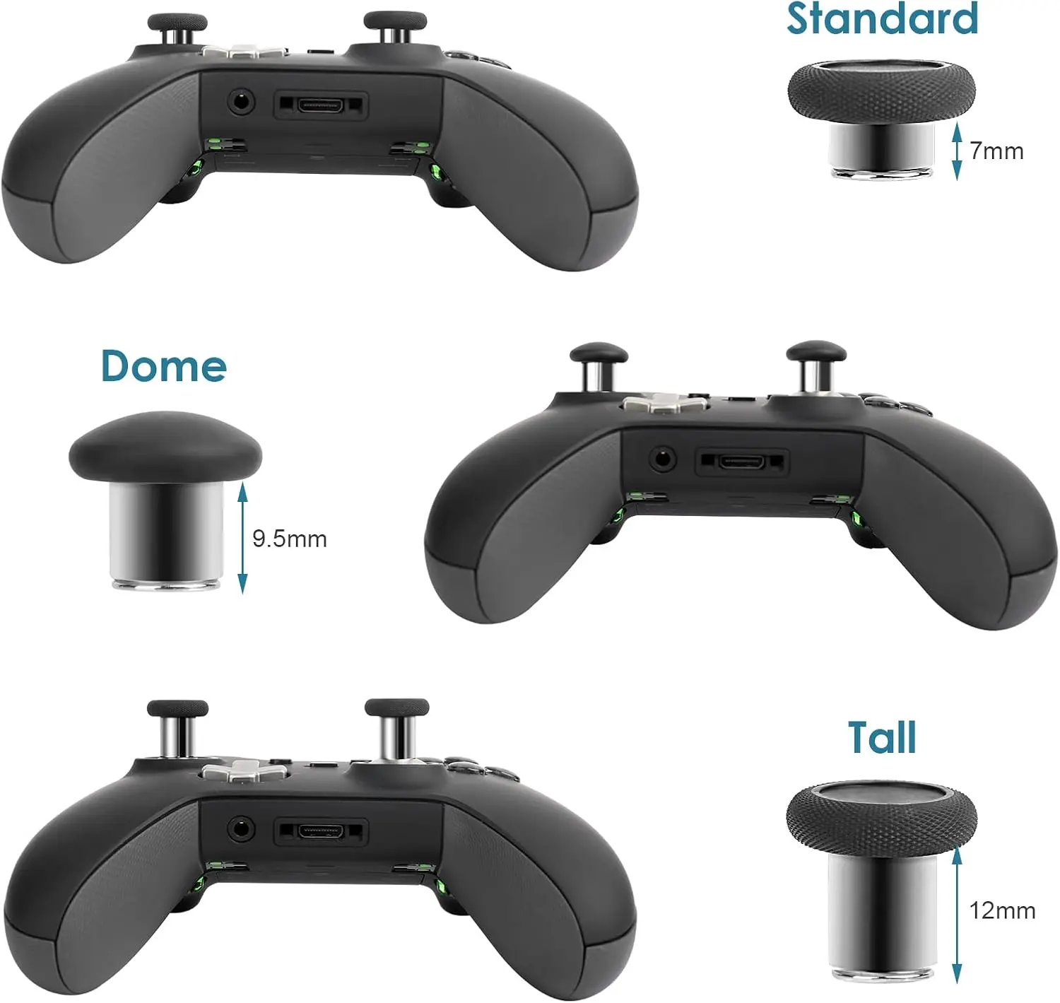 6 in 1 Replacement Thumbsticks, Swap Magnetic Joysticks for Xbox One Elite Controller Series 1 (Model 1698)