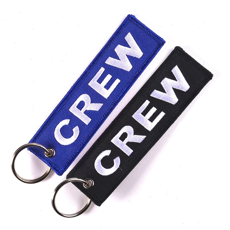 Cordão bordado Keychain, Chaveiro bordado CREW, 20pcs