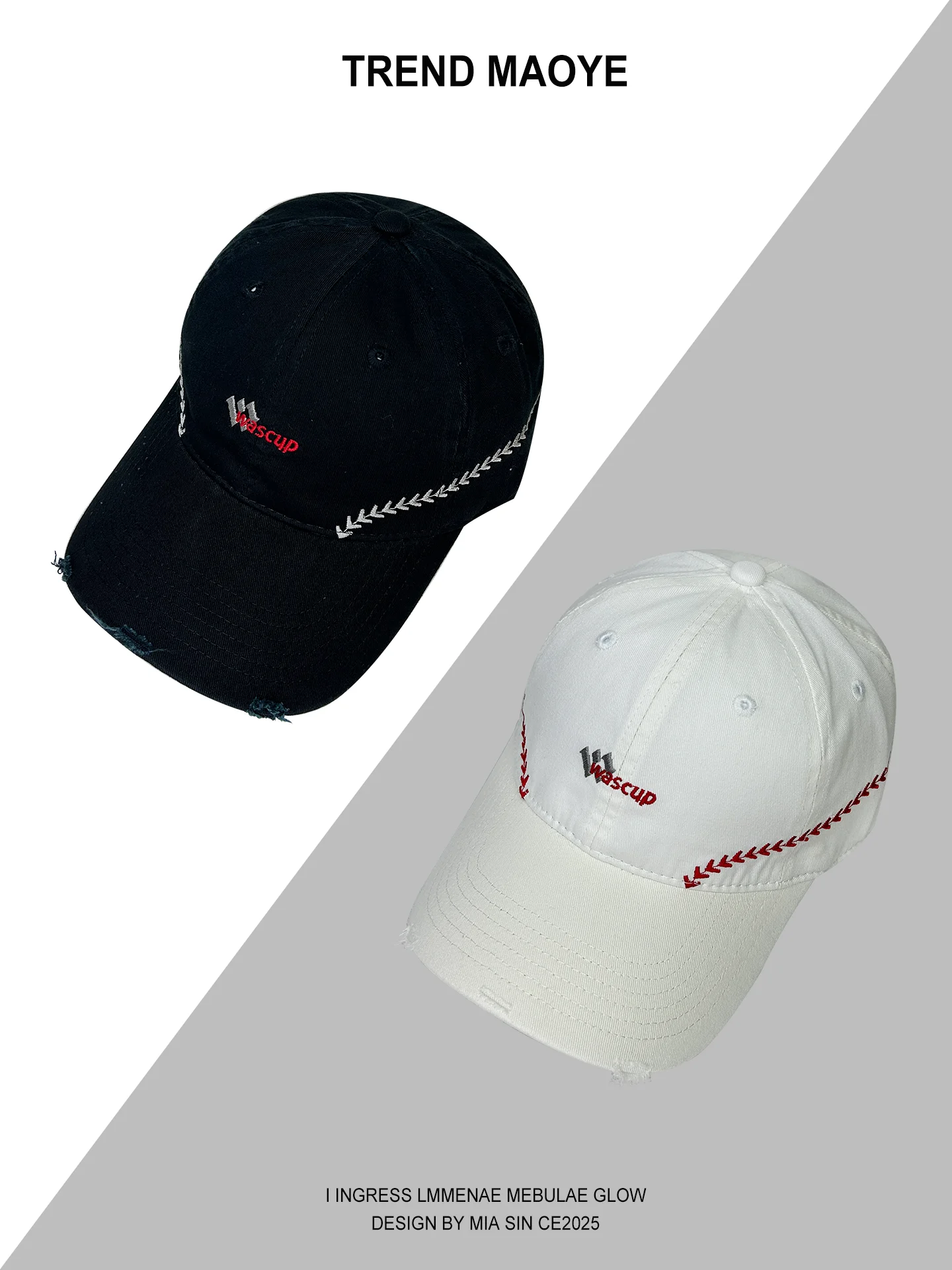 Embroidery letter baseball cap female big head circumference soft top outdoor hip hop cap male tide