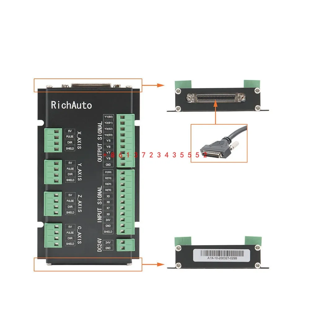 RichAuto DSP DSP A11 A12 A15 A18 connect board only 3 axis motion control system with English language