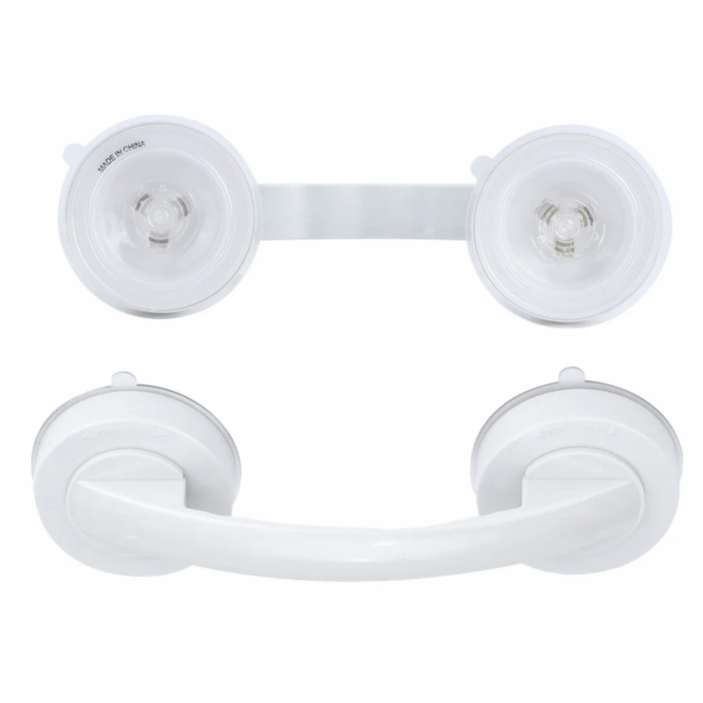 Removable Design Suction Cup Handle 7.87 Inch Length Super Strong Suction Bathroom Grab Bar White Color Seamless Installation