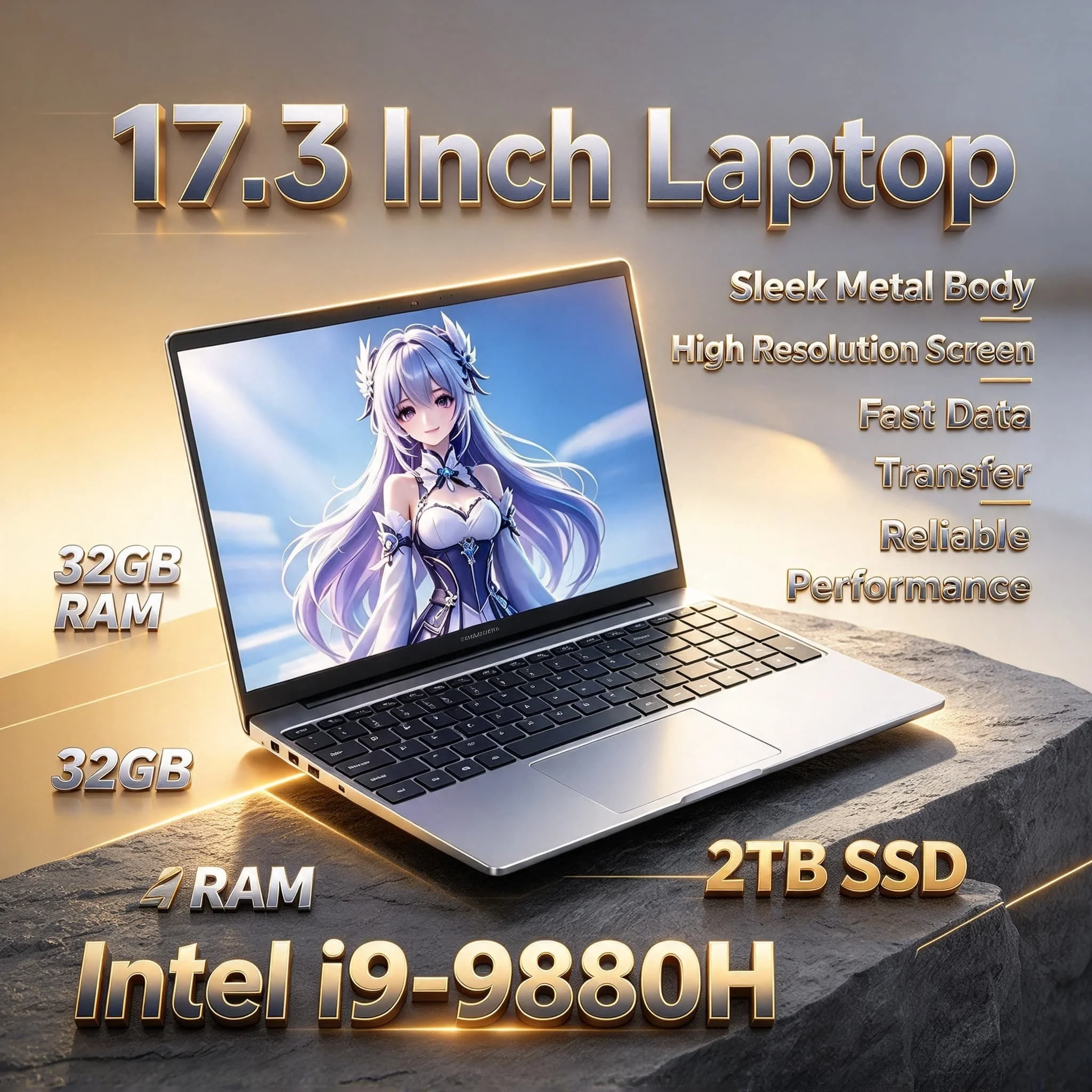 Portátil 17,3″ Intel i9 32GB 2TB