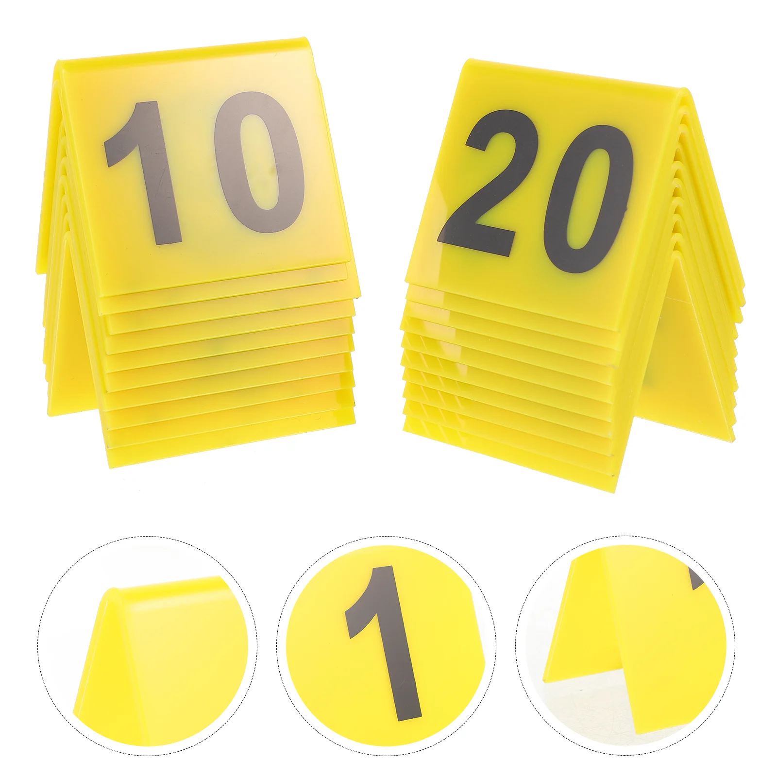 

20 Pcs Digital Desk Restaurant Number Plate Signs Table Numbers 1 Acrylic Compact