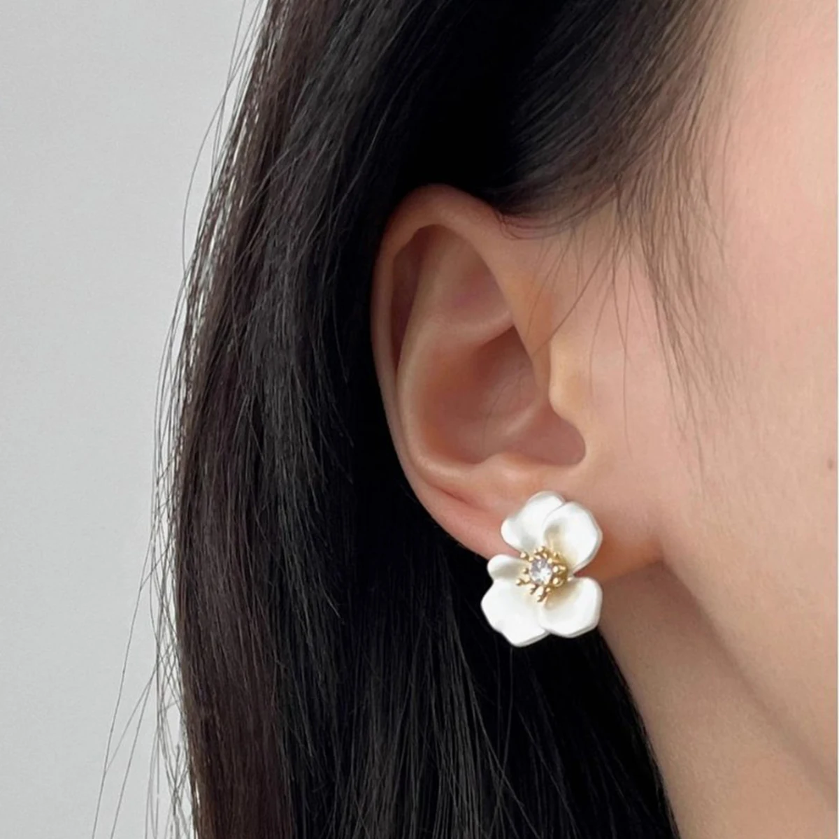 PANJBJ 925 Sterling Silber Blumen-Ohrstecker für Damen, Zirkon, Retro-Stil, süß, matt, Geburtstagsgeschenk, Schmuck, Dropshipping – Detail 11