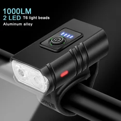 BK02 Bike Light USB Rechargeable T6 LED Bicycle Lights 6 Modes MTB Flashlight Bicycle Headlight for Cycling Bicycle Front Lamp