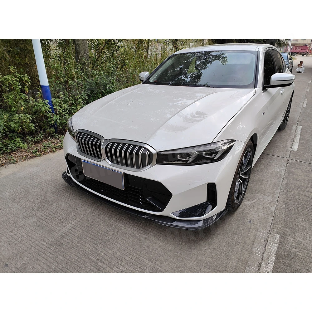 Карбоновый сплиттер-диффузор для переднего бампера BMW 3 серии G20 G28 LCI 2023+ (накладка, защита, обвес)