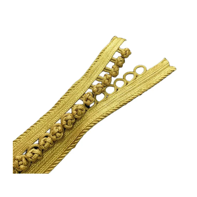 length=40 cm Gold wire trapezoidal buttons, military uniforms, dresses, dance clothes, decorative buckles