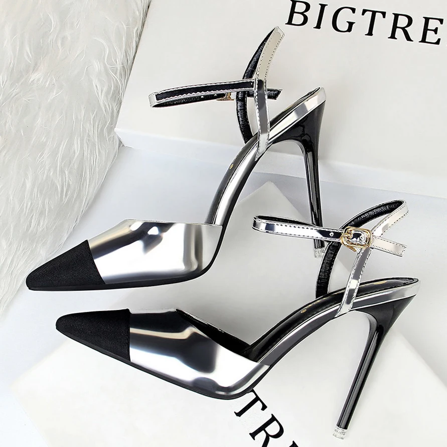 BIGTREE Shoes Women\'s Sandals Pointed Toe High Heels Women Stiletto Summer High-heeled Sandals Ladies Party Shoes Sexy Pumps