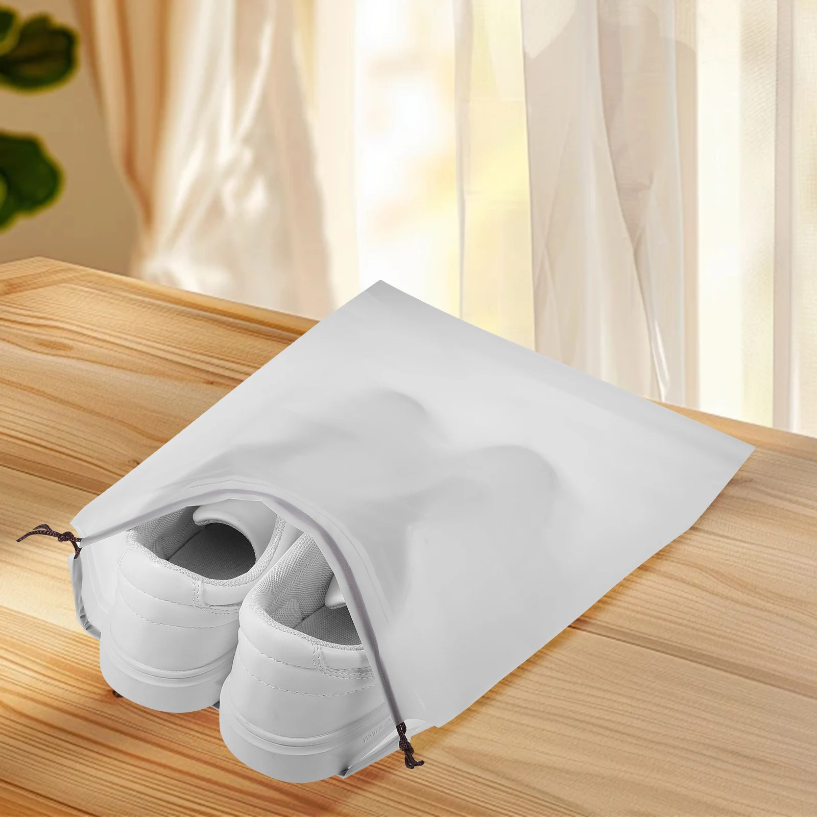 

Transparent Drawstring Bag Portable Carrier Packing Shoe Disposable Sneaker Travel