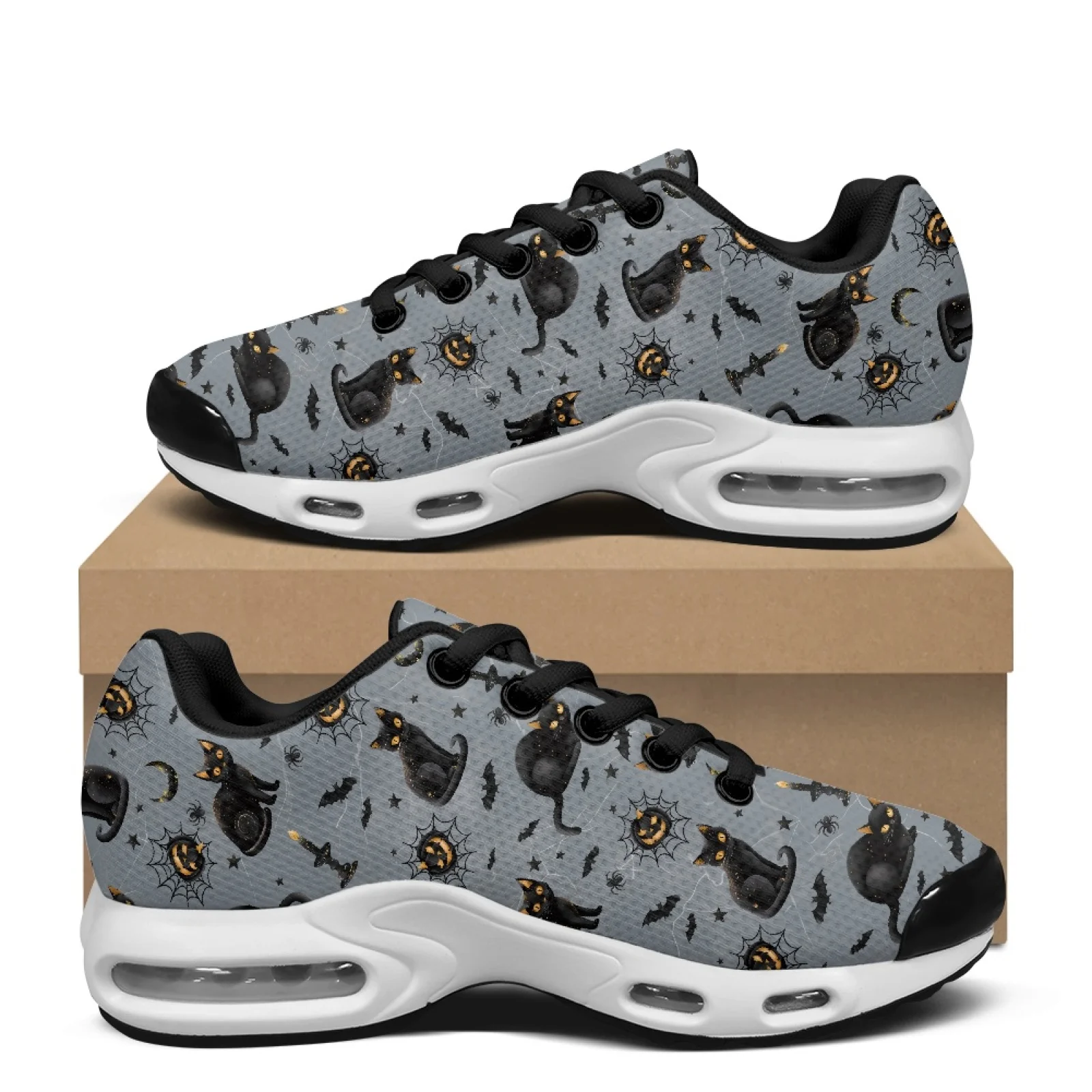 Air Cushion Jogger Shoes Men - PENSTROLL Halloween Katzen-Mesh-Jogger-Sneaker, Sportliche Turnschuhe, Tennis-Fashion-Sneaker