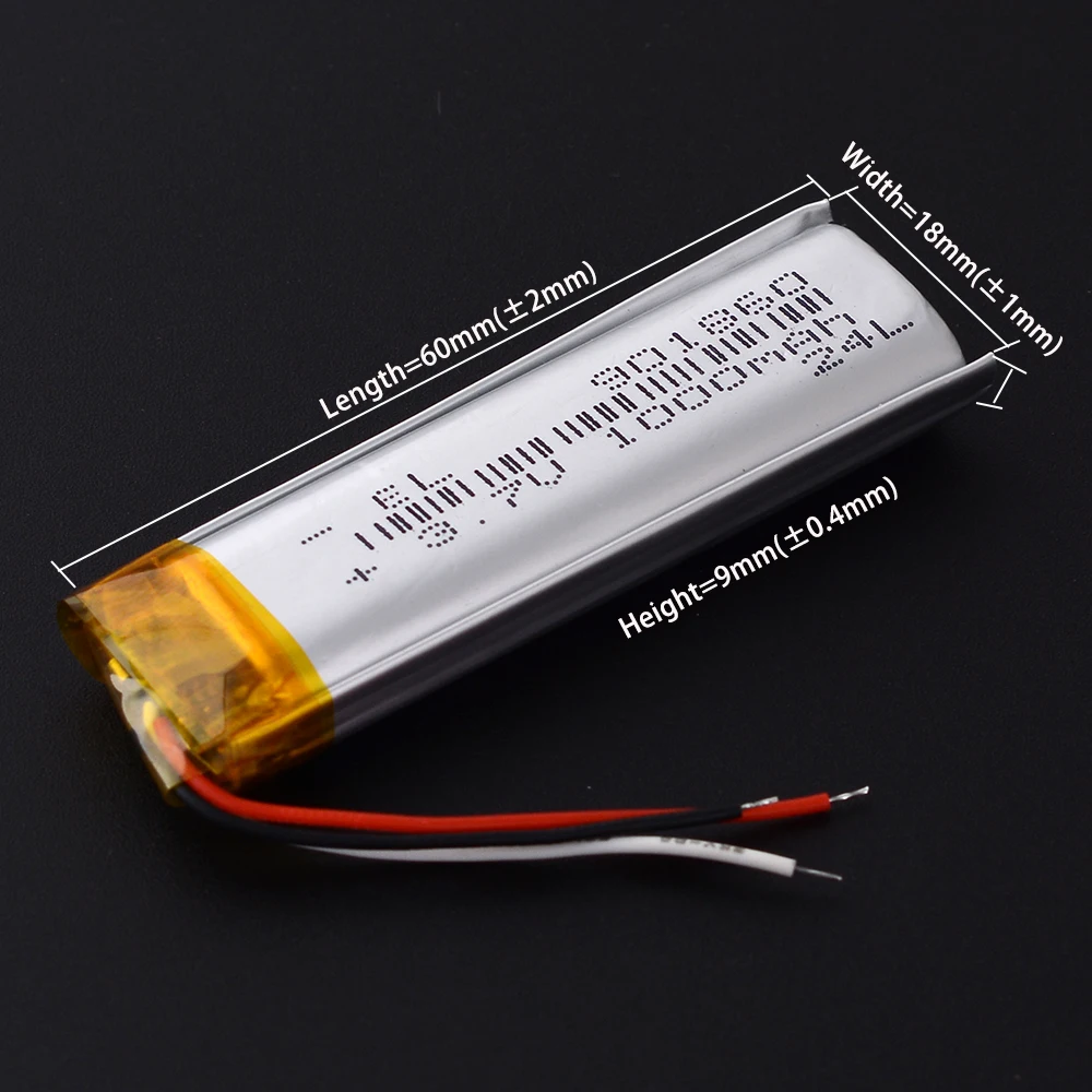 JST1.0 3P 901860 3.7V 1000mAh Rechargeable Lithium Polymer Battery Lipo Batteries