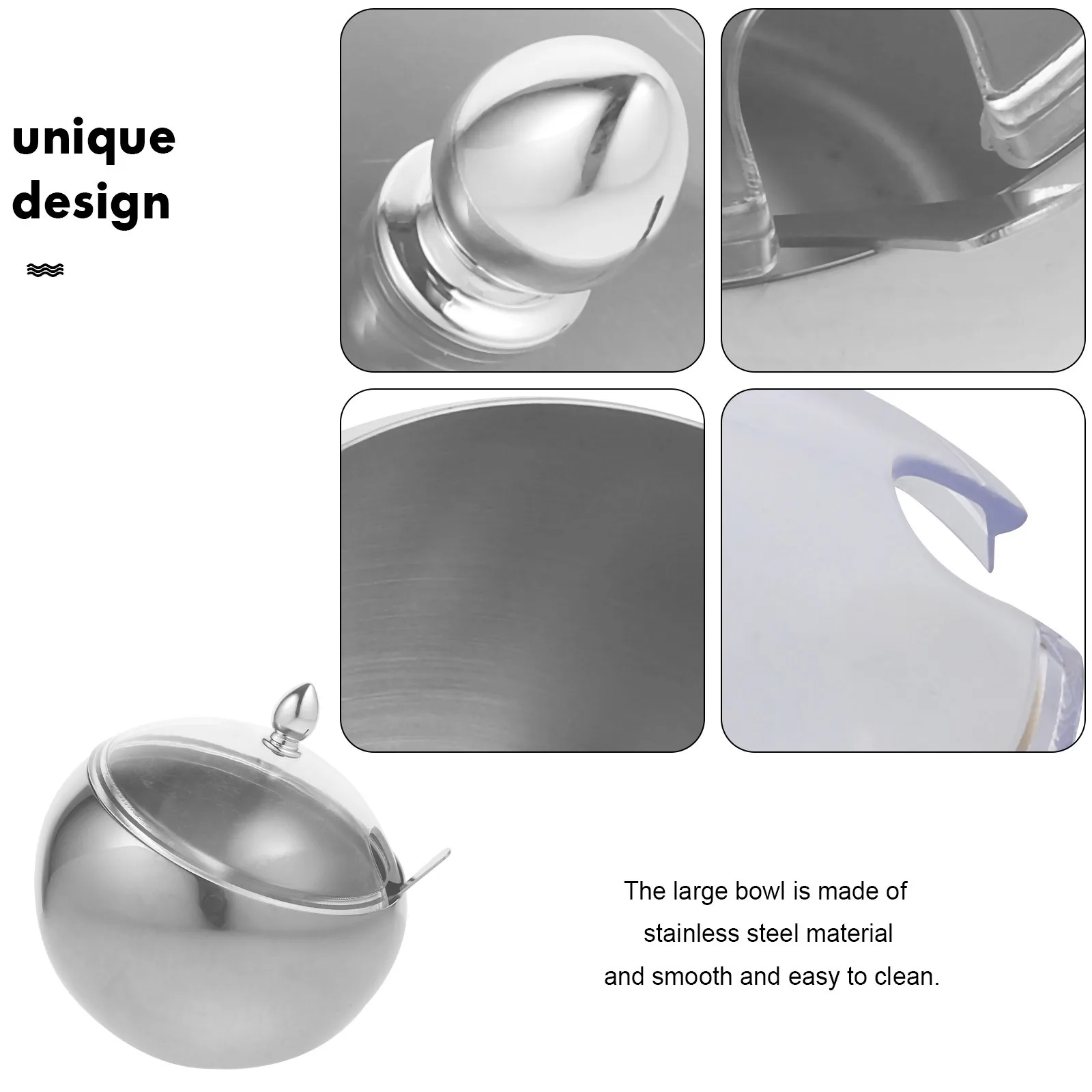 

1Set Gold Stainless Steel Seasoning Bowl with Lid Oblique Mouth Sauce Container Multipurpose Kitchen Food Bowl for Home Buffet