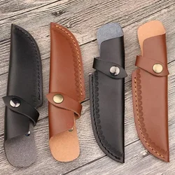 Knife Sheath Leather Sheath with Waist Belt Buckle Pocket Multi-function Tool Outdoor Knife Protective Cover Leather Sheath Belt