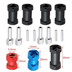 4Pcs Thickness 15mm/20mm/25mm/ Extension Parts 12mm Hex Wheel Hubs For Axial scx10 D90 90046 Tamiya MST 1/10 RC Car Crawler