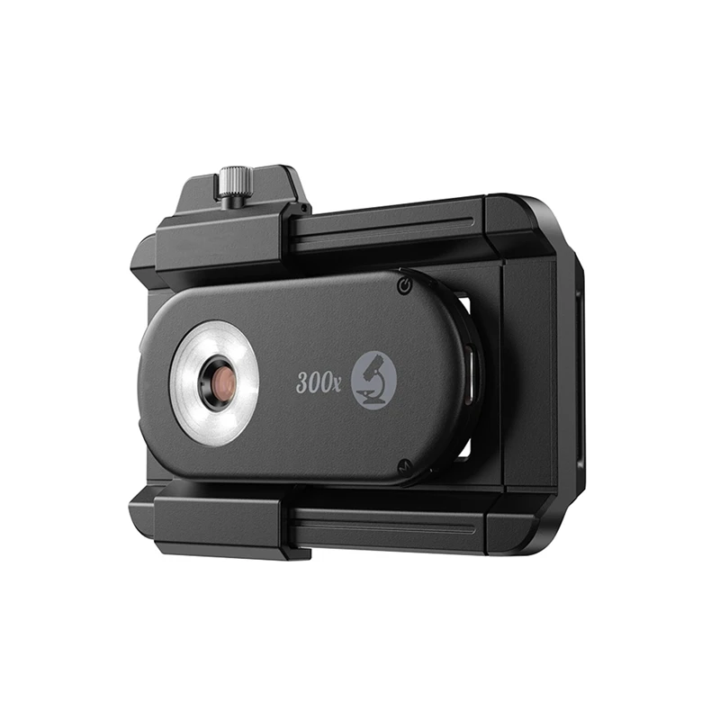Phone Microscope with CPL Lens LED Light, 300x Zoom Clip on Phone Camera Lens with UV 365nm Identification Instrument-A86Z