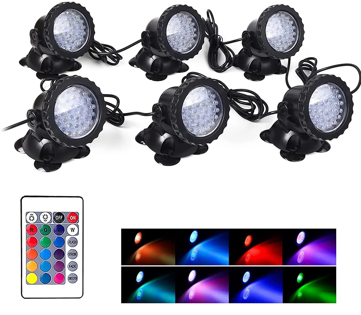 RGB Fish Tank Light Color Changing, Waterproof Landscape Light, Dimmable LED Decorative Light, Pond and Aquarium, IP68