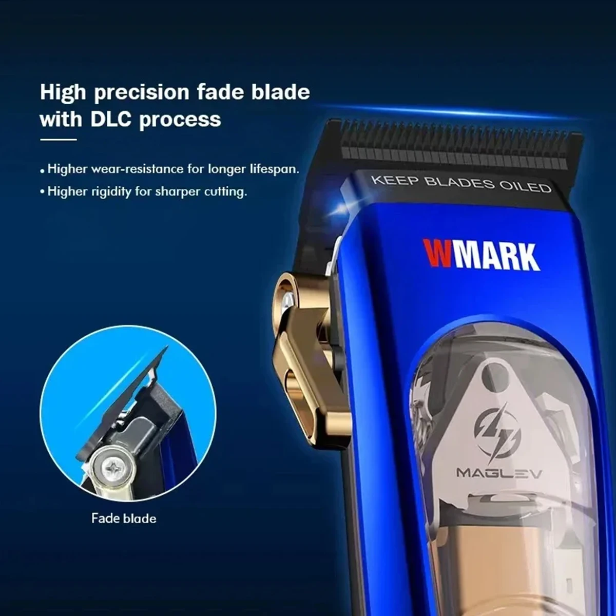 Hair Clippers Men Professional Kit DLC Blade Titanium Blue Net Double Foil 10000RPM Professional Hair Cutting Machine