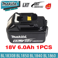 100% Original Makita Rechargeable Power Tool Battery, Replaceable LED Lithium-ion, 18V LXT BL1860B BL1860BL1850 BL1830 6.0 Ah