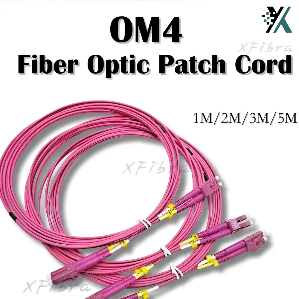10PCS LC-LC OM4 Multi-Mode 50/125 Duplex Fiber Optic Patch Cord LSZH 100G Data Center 1M 2M 3M 5M