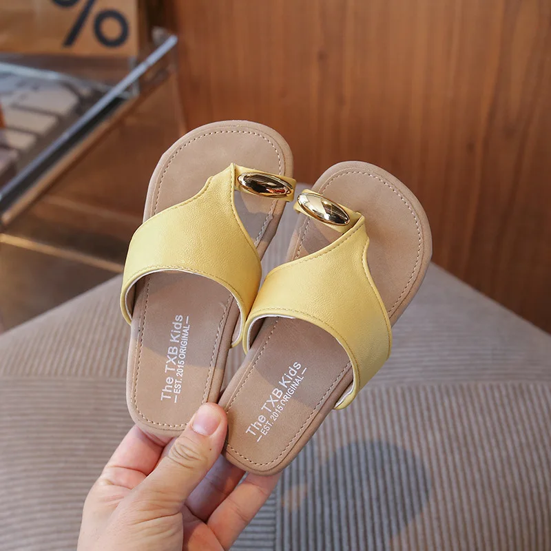 Baby Summer Soft-Bottom Breathable Flip-Flops Girls Non-Slip Toe-Post Sandals Children Comfortable Beach Sandals Students Kids