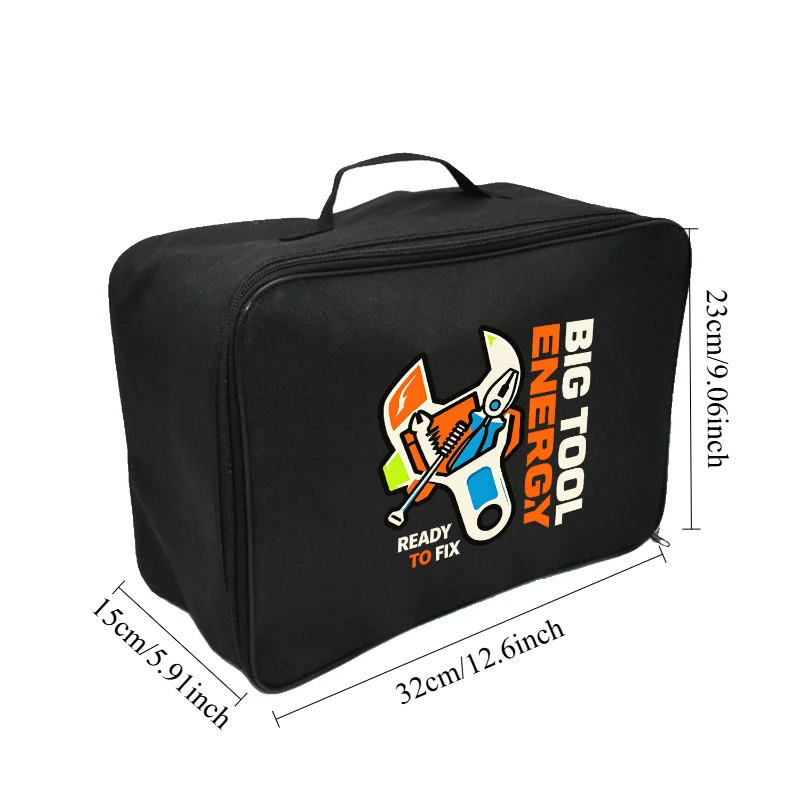 Reinforced Large Capacity Tool Storage Bag Durable Zipper Handheld Tool Pouch for Home Car Repair