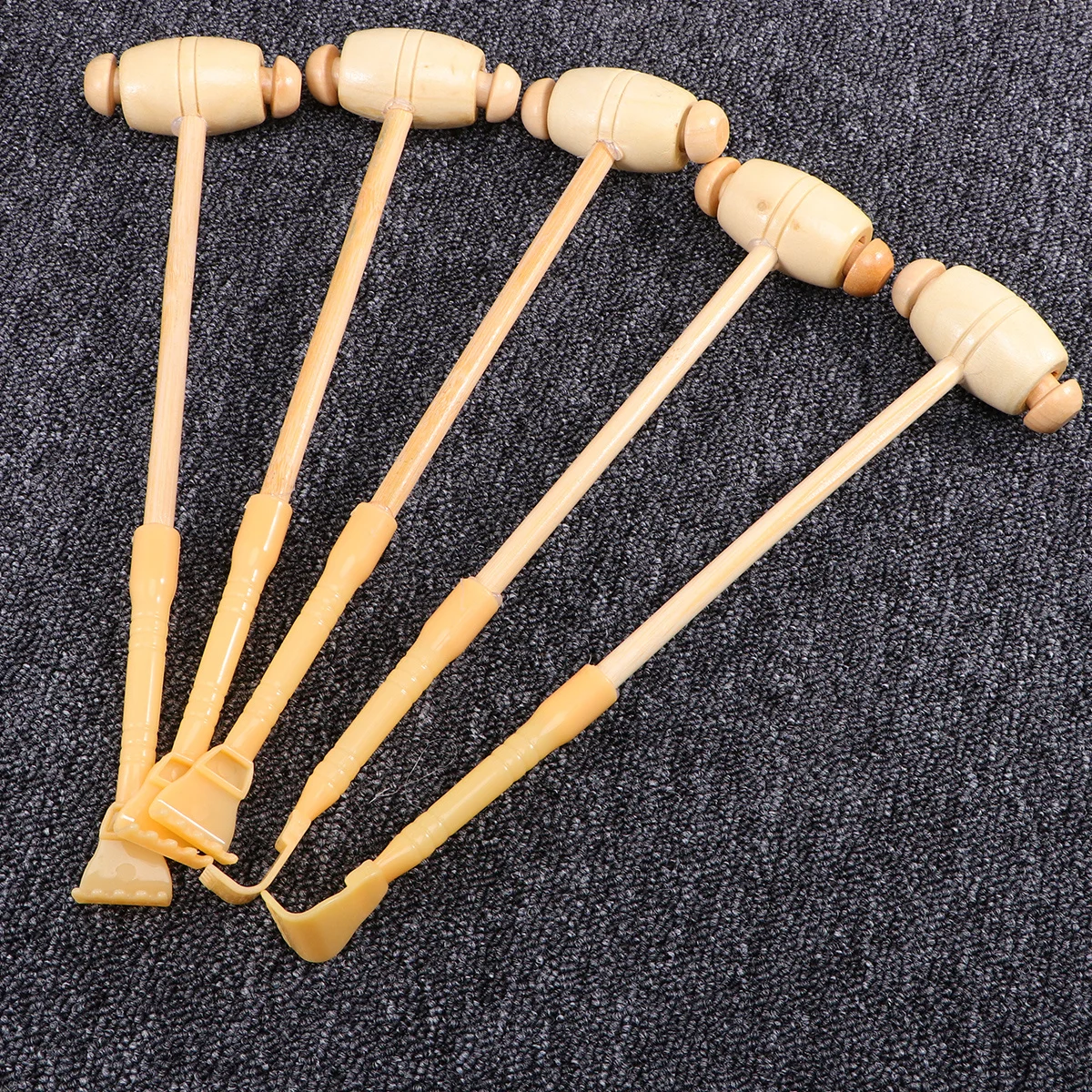 

5Pcs Backscratcher Two-Headed Wooden Massage Hammer Handheld Back Scraper Muscle Pressure Relief Body Massager