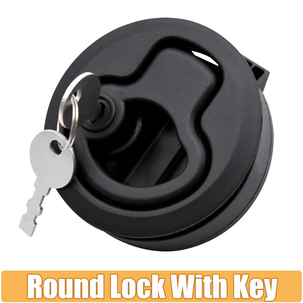 قفل بلاستيك مستدير مع مفتاح ، باب مزلاج بحري ، قفل خزانة ، باب دافق ، خزانة ، فتحة لليخوت RV ، ملحقات قارب ، 1 ks #1