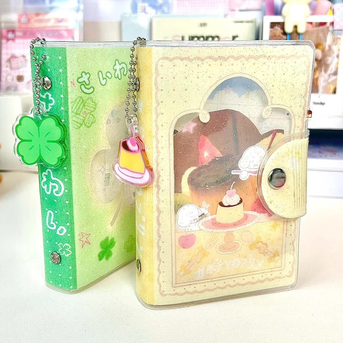 WAKAWAKA A7 바인더 루스 리프 노트 PVC 이동식 스티커 보관 도서 푸딩 포켓 노트북 휴대용