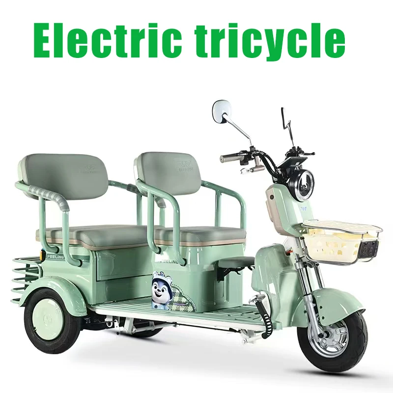 

Double Row Passenger and Freight Dual-Use Electric Tricycle for Elderly People, Leisure Commuting Vehicle for Picking Up and Dro