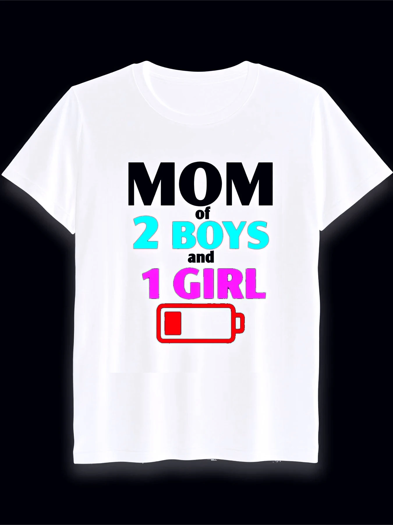 Tired Mom of 2 Boys Graphic Women’s T-Shirt O-Neck Short Sleeve Unisex Funny Gift T-Shirt Comfortable Summer Tops Free Shipping